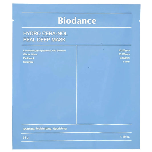 Biodance Hydro Cera-Nol Real Deep Mask - Nocna Maska Hydrożelowa na Twarz z Ceramidami 1szt/34g