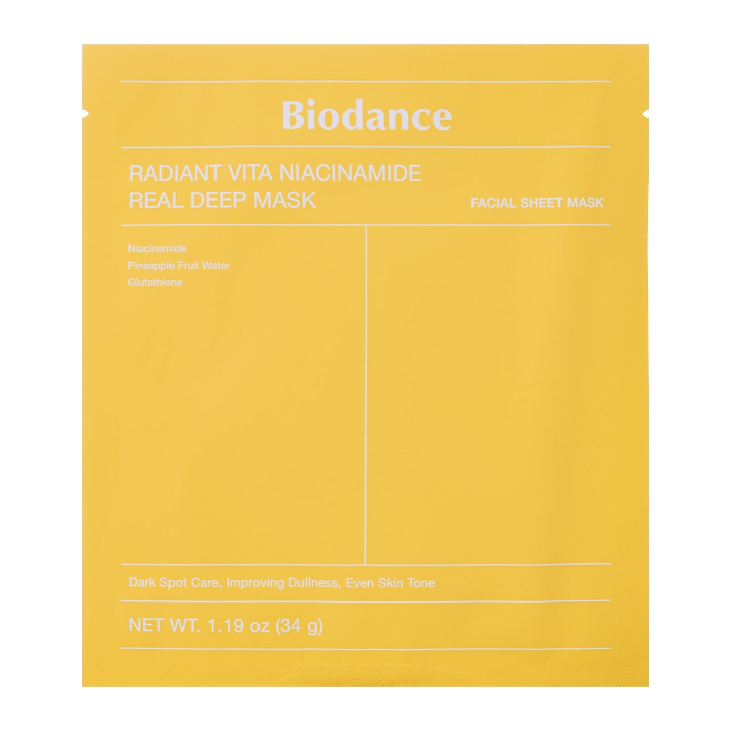 Biodance – Radiant Vita Niacinamide Real Deep Mask (34 g)